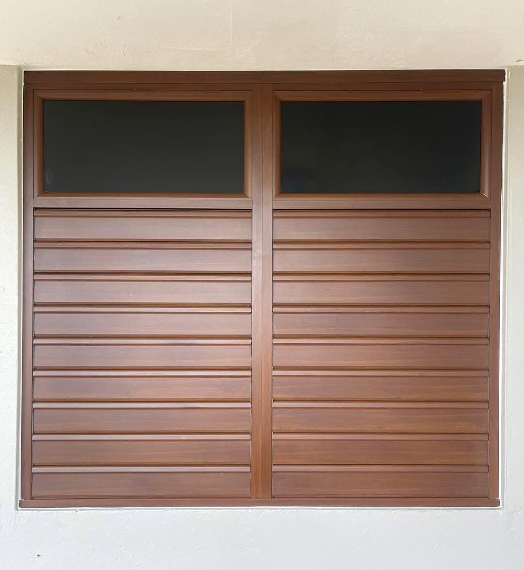 Ventana Tipo Celosía Nogal